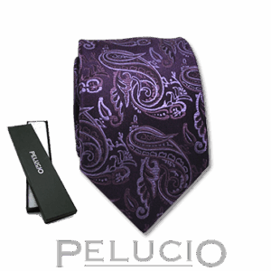 Paarse paisley stropdas van pelucio