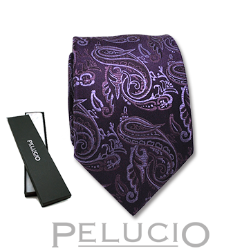 Paarse paisley stropdas van pelucio