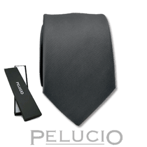 Mooie grafiet kleurige stropdas van Pelucio