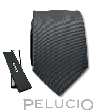 Mooie grafiet kleurige stropdas van Pelucio
