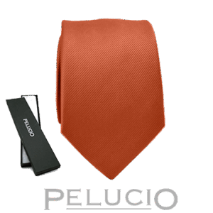 Tangerine Tango effen stropdas van Pelucio
