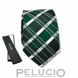 Groen witte ruit stropdas van Pelucio