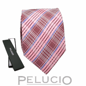 Lila paarse ruit stropdas van pelucio