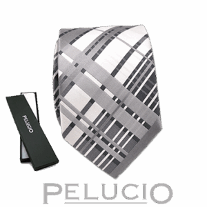 Grijze ruit stropdas van Pelucio