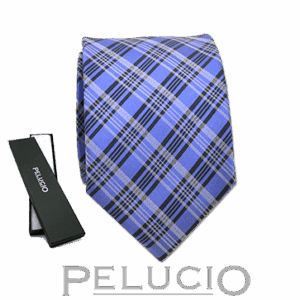 Navy ruit stropdas van Pelucio
