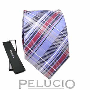 Rood blauwe ruit stropdas van Pelucio