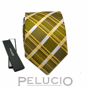 Goudkleurige ruit stropdas