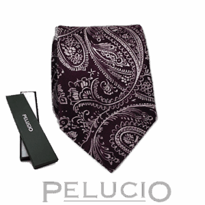 Bordeaux paisley stropdas van Pelucio