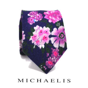 Paars blauwe bloemen stropdas