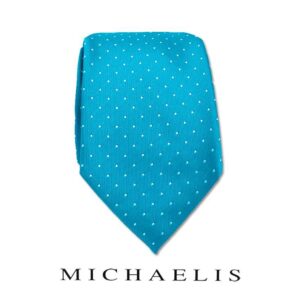 Aqua stippen stropdas van Michaelis