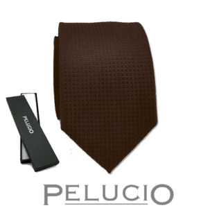 Donker bruine effen stropdas van Pelucio