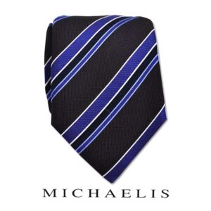 Donkerbruin blauwe streep stropdas van Michaelis