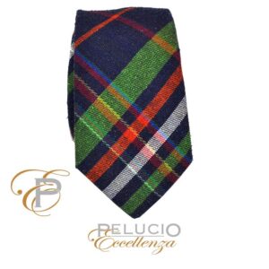 Groen wollen ruit stropdas van Pelucio eccellenza