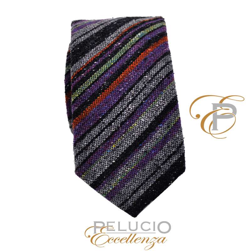 Mooie grijs lila wollen stropdas