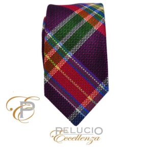 Paarse fantasie ruit stropdas van Pelucio Eccellenza