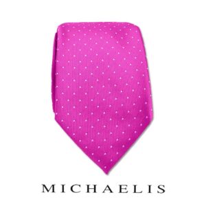 Fuchsia stippen stropdas van Michaelis