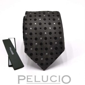 Grijze stippen stropdas van pelucio