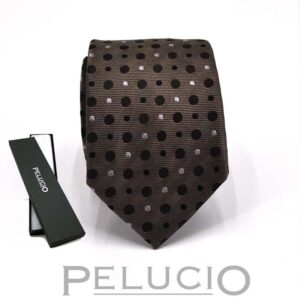 Licht bruine stippen stropdas van Pelucio