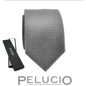 Grijze effen Pelucio stropdas