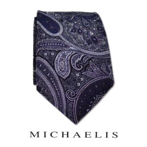 Donkerblauwe paisley stropdas van Michaelis