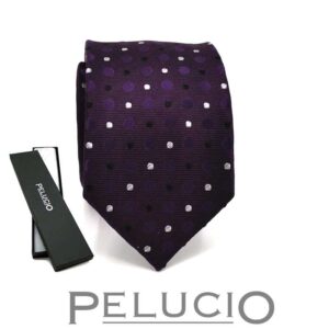 Paarse stippen stropdas van Pelucio