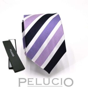 Paars witte streep stropdas van Pelucio