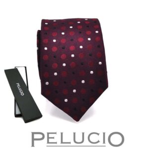 Donker rode stippen stropdas van pelucio
