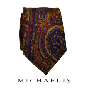Roest kleurige paisley stropdas van Michaelis